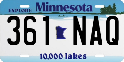 MN license plate 361NAQ