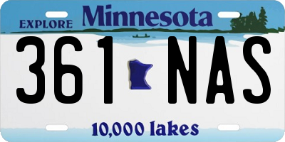 MN license plate 361NAS