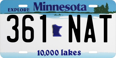 MN license plate 361NAT