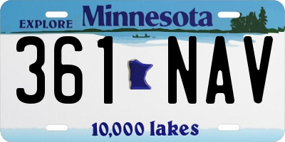 MN license plate 361NAV