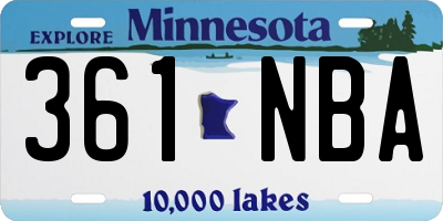 MN license plate 361NBA