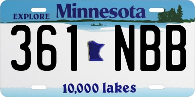 MN license plate 361NBB