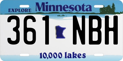 MN license plate 361NBH