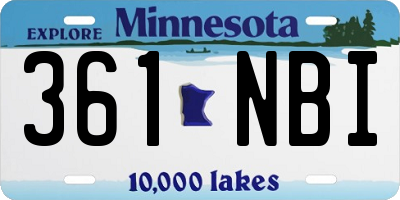 MN license plate 361NBI