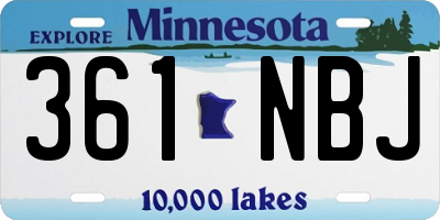 MN license plate 361NBJ