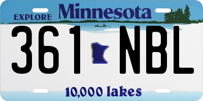 MN license plate 361NBL