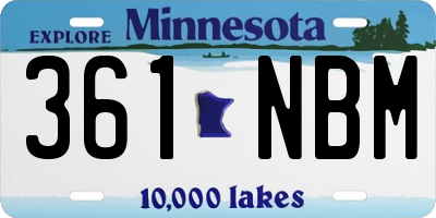 MN license plate 361NBM