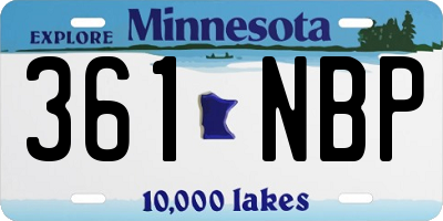 MN license plate 361NBP