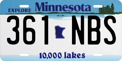 MN license plate 361NBS