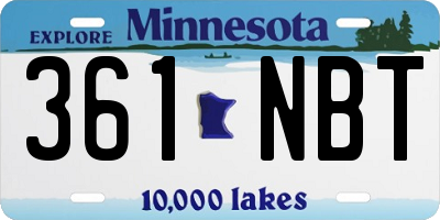 MN license plate 361NBT
