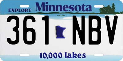 MN license plate 361NBV
