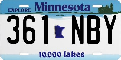 MN license plate 361NBY