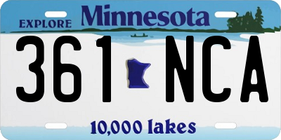 MN license plate 361NCA