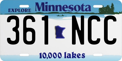 MN license plate 361NCC