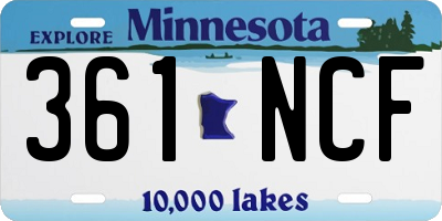 MN license plate 361NCF