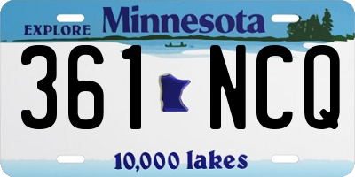 MN license plate 361NCQ