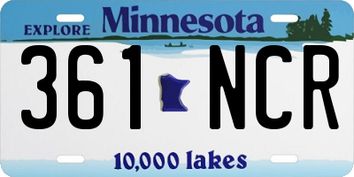 MN license plate 361NCR