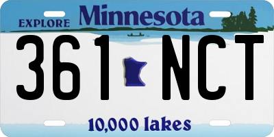 MN license plate 361NCT