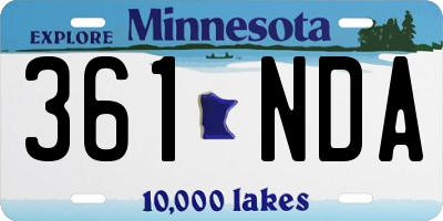 MN license plate 361NDA