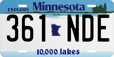 MN license plate 361NDE
