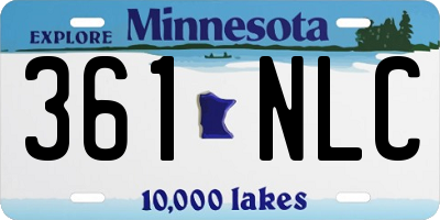MN license plate 361NLC
