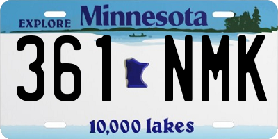 MN license plate 361NMK