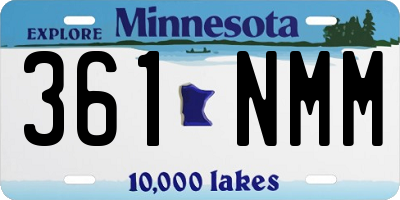 MN license plate 361NMM
