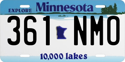 MN license plate 361NMO
