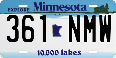 MN license plate 361NMW