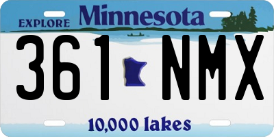 MN license plate 361NMX