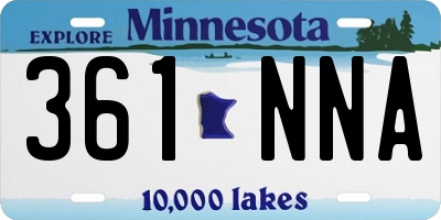 MN license plate 361NNA