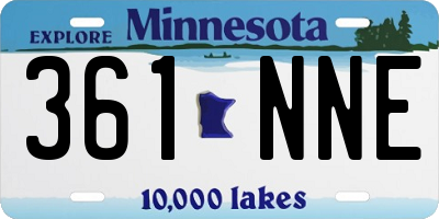 MN license plate 361NNE