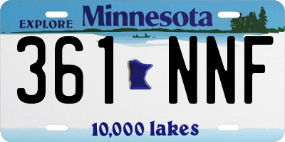 MN license plate 361NNF