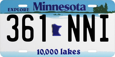MN license plate 361NNI