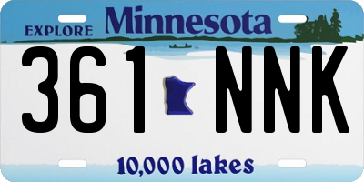 MN license plate 361NNK