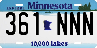 MN license plate 361NNN