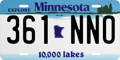 MN license plate 361NNO