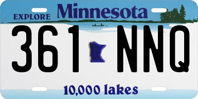 MN license plate 361NNQ