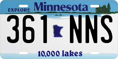 MN license plate 361NNS