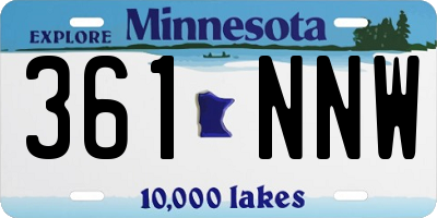 MN license plate 361NNW