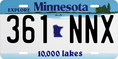 MN license plate 361NNX