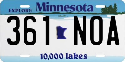 MN license plate 361NOA