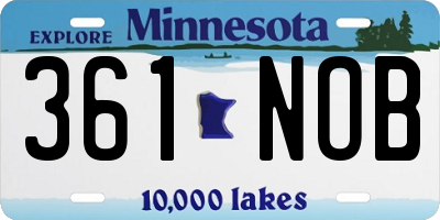 MN license plate 361NOB