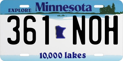MN license plate 361NOH