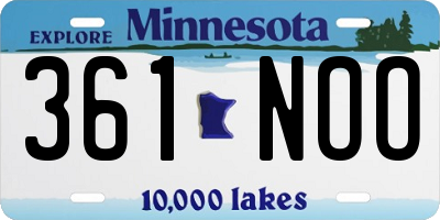 MN license plate 361NOO
