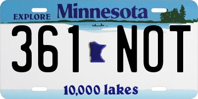 MN license plate 361NOT