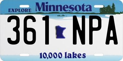 MN license plate 361NPA