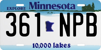MN license plate 361NPB