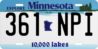 MN license plate 361NPI