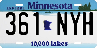 MN license plate 361NYH